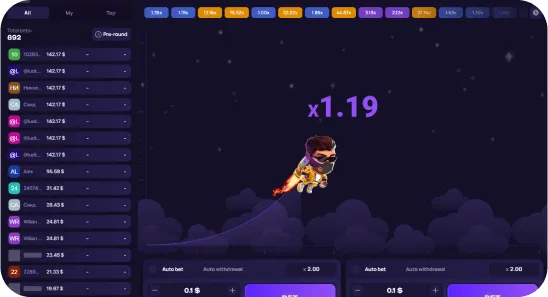 Lucky Jet — мобильная версия, интерфейс на телефоне
